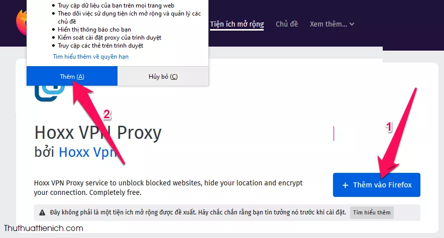 Cài đặt Hoxx VPN Proxy