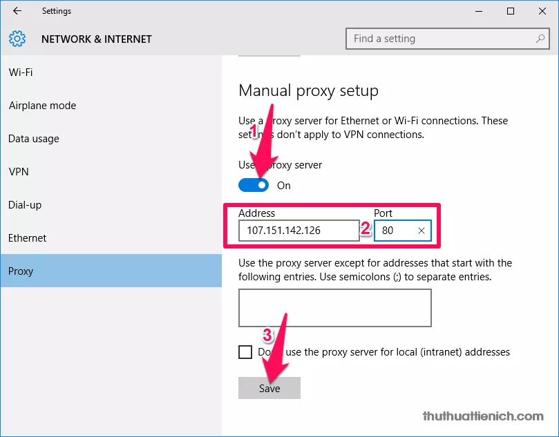 Cài đặt Proxy trên Edge