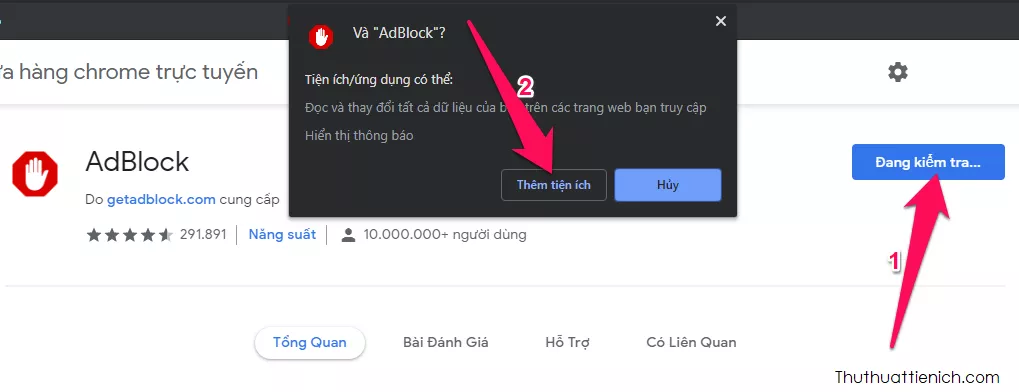 Cài đặt tiện ích AdBlock trên Chrome