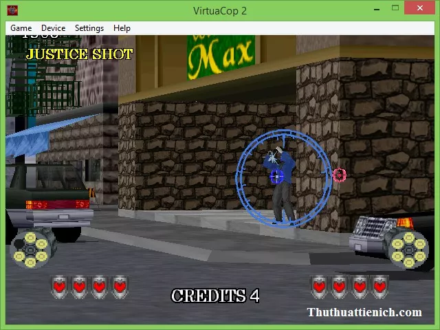 Cảnh chơi game Virtua Cop 2 (VCop2)