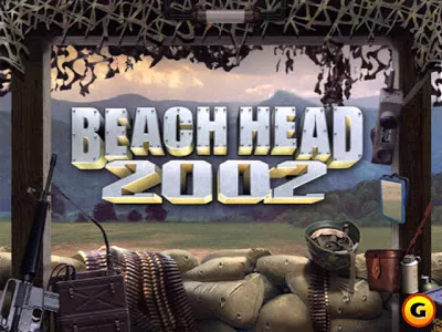 Cảnh game Beach Head 2002 với góc nhìn thứ nhất từ boongke.