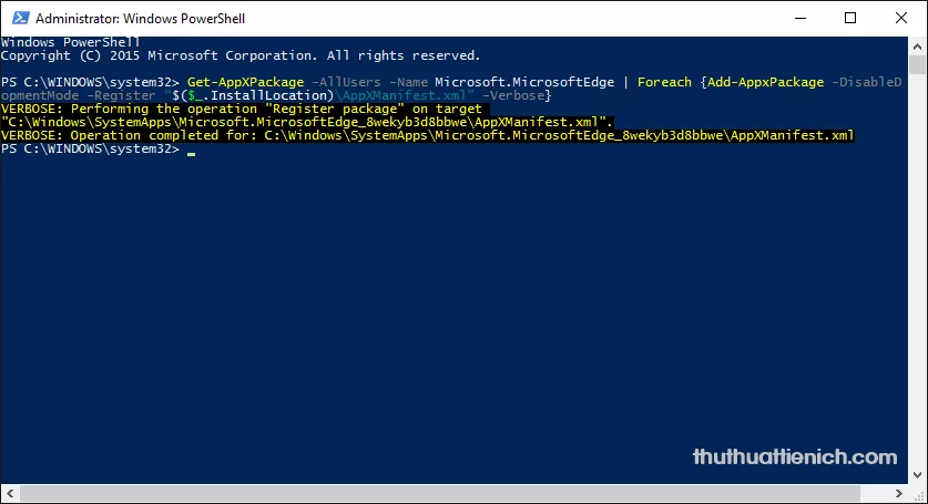 Chạy lệnh PowerShell