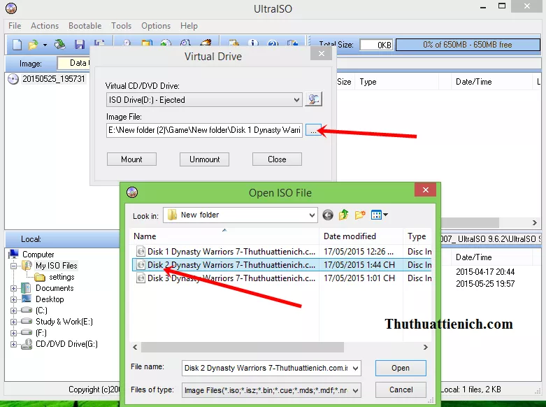 Chọn file ISO tiếp theo