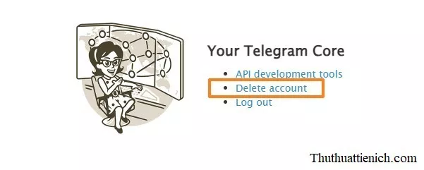 Chọn xóa tài khoản Telegram