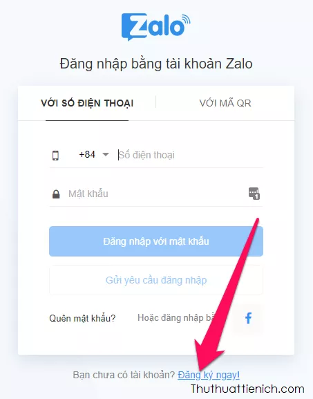 Đăng ký Zalo trên máy tính - Bước 2