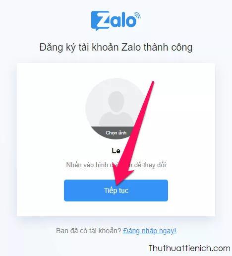 Đăng ký Zalo trên máy tính - Bước 5