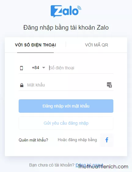 Đăng nhập Zalo PC bằng số điện thoại và mật khẩu