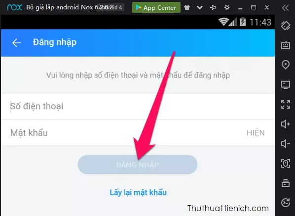 Đăng nhập Zalo trên NoxPlayer