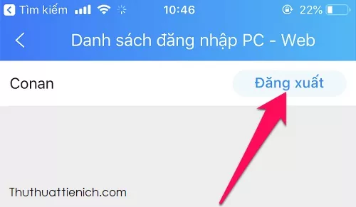 Đăng xuất Zalo PC từ điện thoại