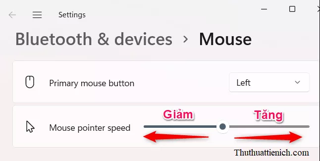 Điều chỉnh tốc độ chuột trên Windows 11