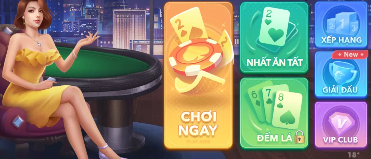 Giao diện game Tiến Lên Miền Nam trong Zingplay