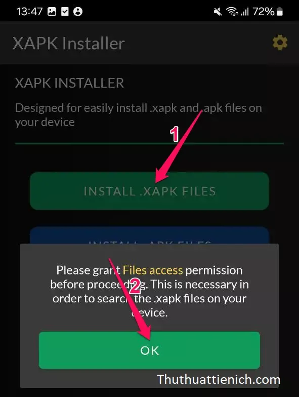 Giao diện ứng dụng XAPK Installer trên CH Play