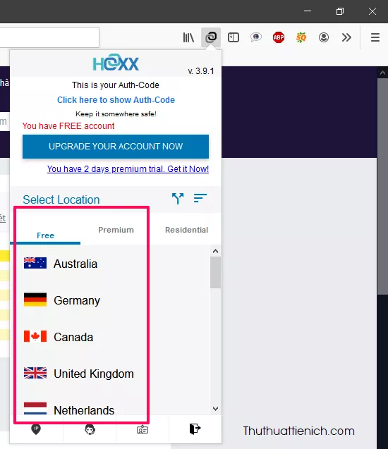 Kết nối Hoxx VPN Proxy