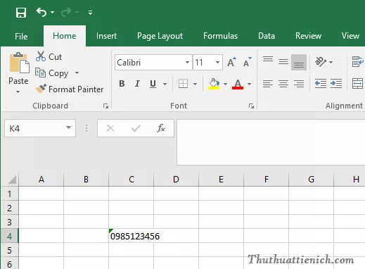 Kết quả hiển thị số 0 ở đầu trong Excel sau khi thêm dấu nháy đơn