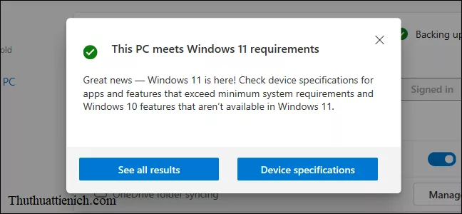 Máy tính đáp ứng yêu cầu Windows 11