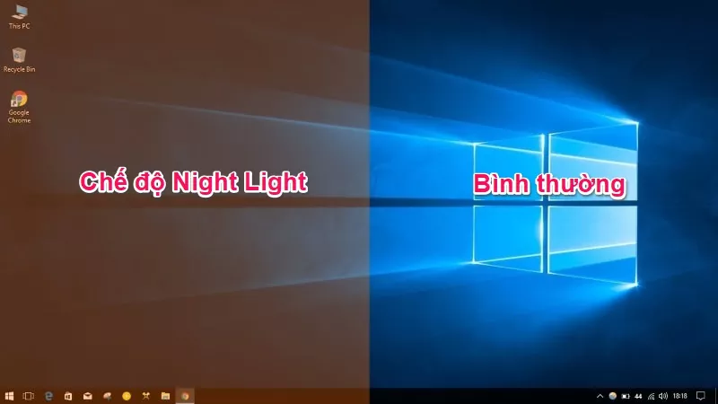 Mô tả chế độ Night Light trên Windows 10