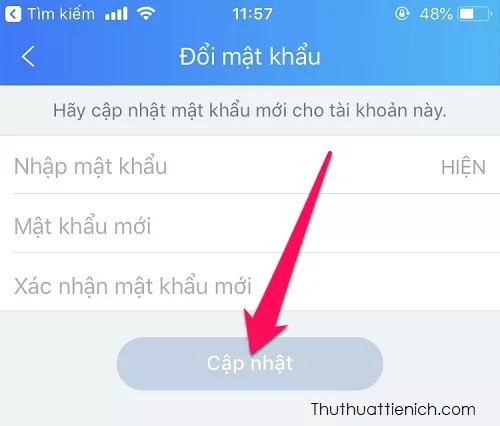 Nhập mật khẩu mới