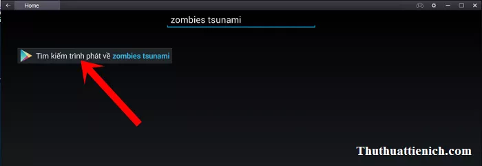 Ô tìm kiếm game Zombie Tsunami trên BlueStacks