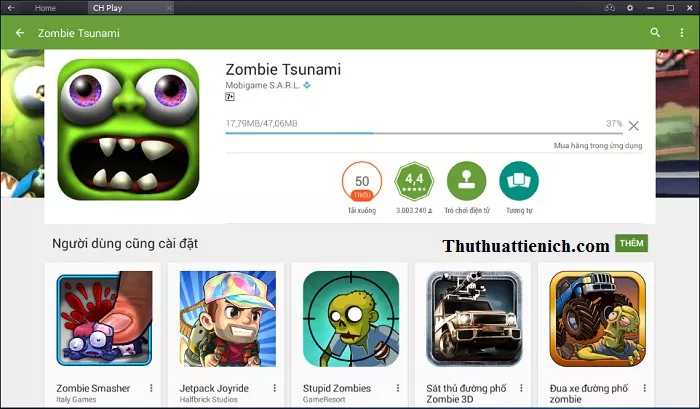 Quá trình tải và cài đặt game Zombie Tsunami