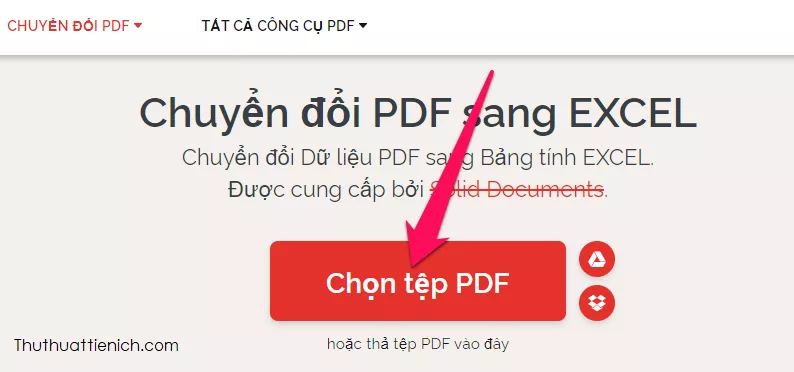 Tải lên file PDF trên HiPDF