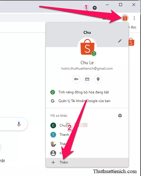 Thêm hồ sơ người dùng trên Chrome