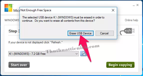 Xóa dữ liệu trên USB
