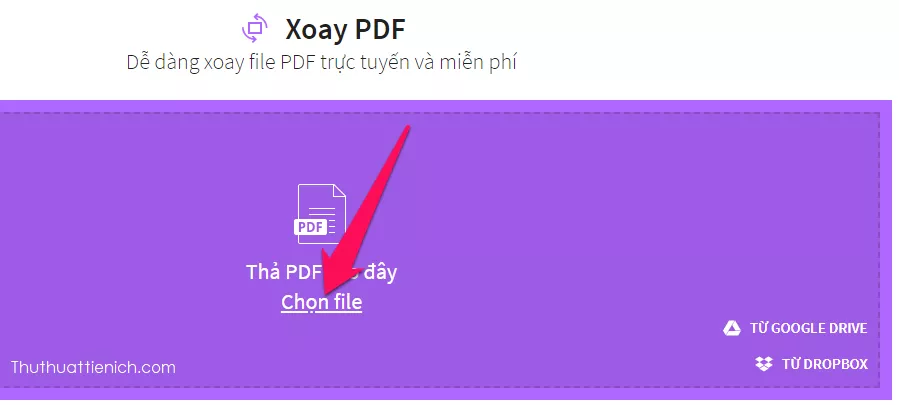 Xoay file PDF trên Smallpdf